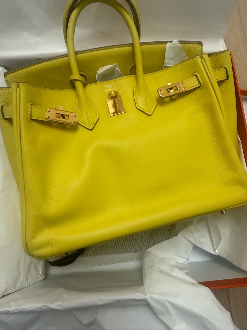Hermes Yellow Birkin 25 with Gold Hardware